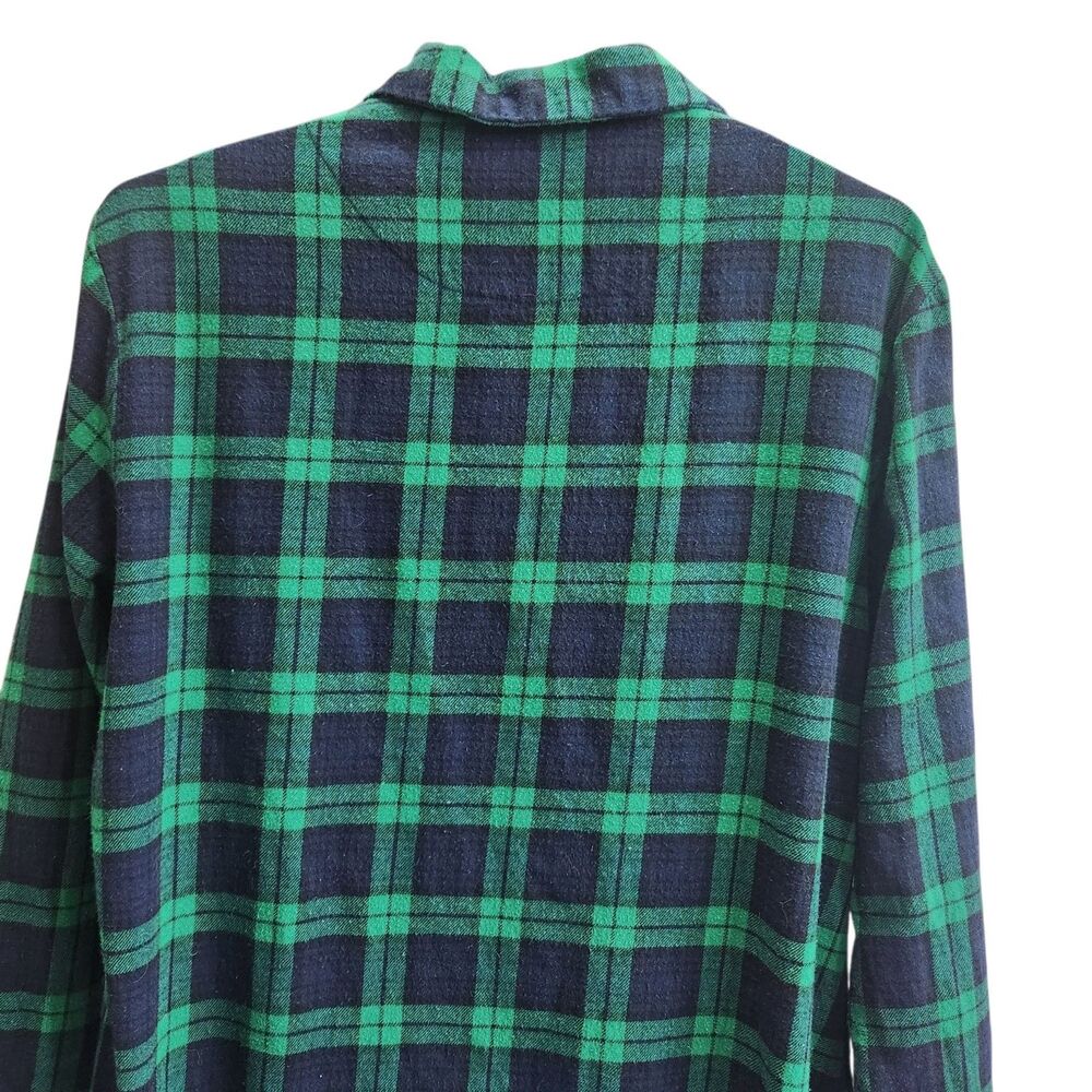 Latuza Cotton Flannel Maxi-Nightgown-L-Tartan Xmas Plaid-Navy/Green-Oversized - Picture 8 of 12
